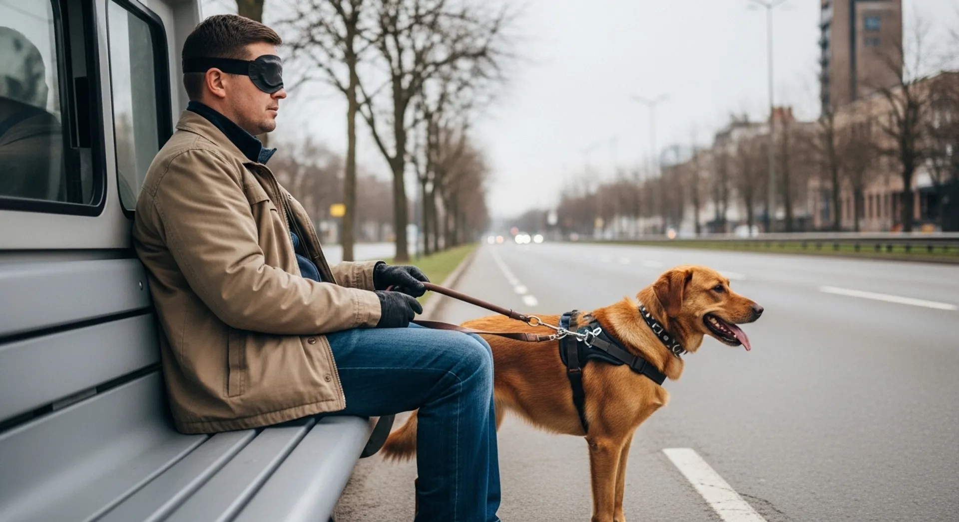 Blind rider with a guide dog using a rideshare app