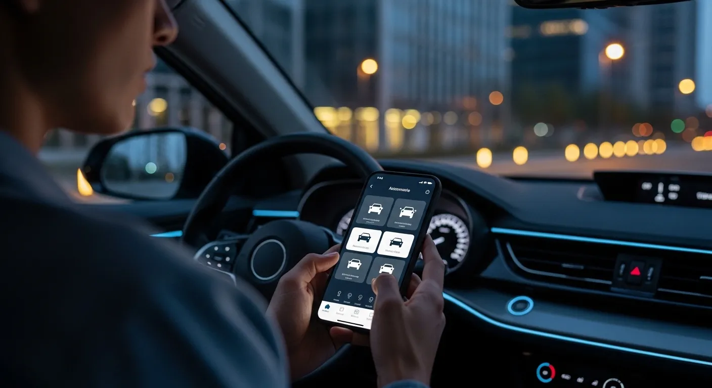 Rider checking a rideshare app as autonomous ride options expand