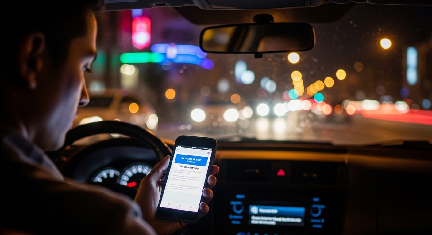 Rideshare driver deactivation notice on a smartphone